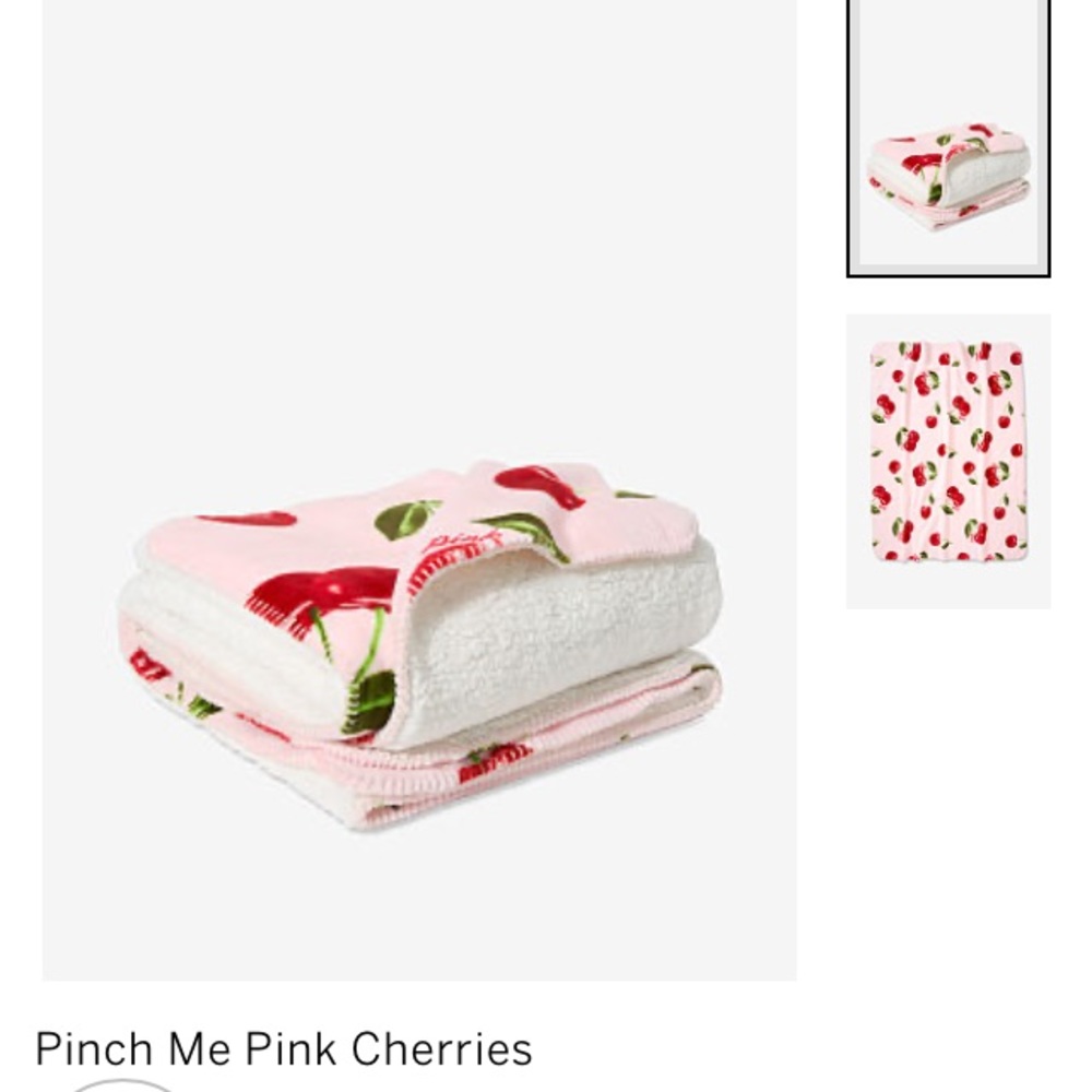 🚨SOLD LOCAL🚨NIP-PINK Cherry Sherpa Blanket - Picture 2 of 3